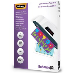 Fellowes Laminating Pouch A4 80 Micron Matte Pack Of 100