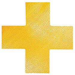 Durable Floor Markings Cross Yellow Pack of 10