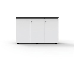 Rapidline Infinity Swing 3 Door Cupboard 1200W x 450D x 730mmH White With Black Edge