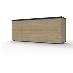 Rapidline Infinity Swing 4 Door Cupboard 1800W x 450D x 730mmH Oak With Black Edge