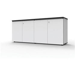 Rapidline Infinity Swing 4 Door Cupboard 1800W x 450D x 730mmH White With Black Edge