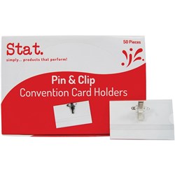 Stat Convention ID Holder Pin and Clip Box of 50