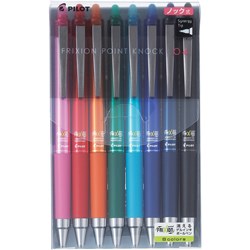 Pilot Frixion Point Knock Pen 0.4mm Synergy Tip Assorted Colours Wallet of 8