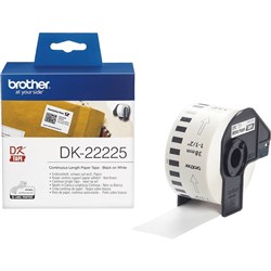 Brother DK-22225 White Continuous Paper Label Roll 38mm X 30.48m