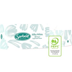 Sorbent Professional Silky White Facial Tissue 2 Ply 200 Sheets