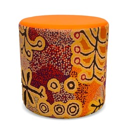 K2 Orange Dust Spectrum Eva Round Ottoman 450mm Diameter Golden Orange