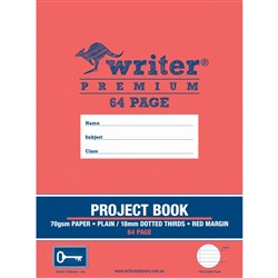 Writer Premium Project Book 330 x 240mm 64 Page Plain/18mm Dotted Thirds + Margin Key