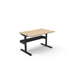 Rapidline Halo Static Single Sided Workstation + Cable Tray 1200Wx750Dx730mmH Oak/Black