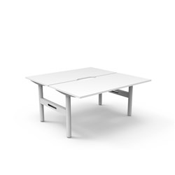 Rapidline Halo Static Back To Back Workstation 2 Person 1500Wx1500Dx730mmH White/White