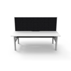 Rapidline Halo Static Back To Back Workstation + Screen 2 Person 1800Wx1330mmH White/Wht
