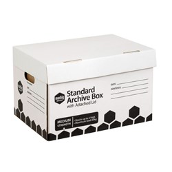 Marbig Enviro Standard Archive Box Hinged Lid 315W x 420D x 260mmH White