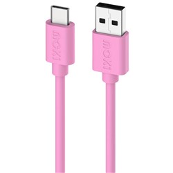 Moki USB-A To USB-C SynCharge Cable 1 Metre Soft Pink