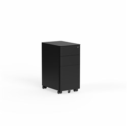 OLG Tempo Mobile Pedestal 2 Drawer 1 File Narrow + Rounded Corners 300Wx450Dx592mmH Black