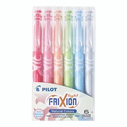 Pilot FriXion Light Erasable Highlighters Chisel 3.3mm Natural Wallet Of 6