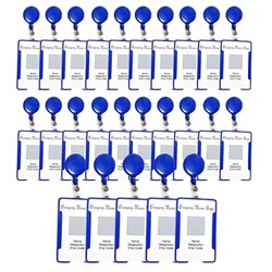 Bibbulmun Retractable ID Holder Badge Reel + Split Ring + Card Strap Blue Pack Of 25