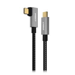 Mbeat ToughLink L-Shape USB 3.2 Gen2 To USB-C Cable 4K 1.8 Metre Grey