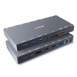 Mbeat 15-In-1 Triple Display USB-C HDMI Display Port Dock Grey