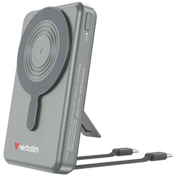 Verbatim Charge n Go Power Bank With Display 10000mAh Magnetic And 2 Cables Grey