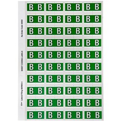 Avery Alphabet Coding Label B Side Tab 25x42mm Dark Green Pack Of 240