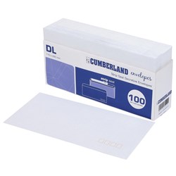 Cumberland Plain Post Code Envelope DL Strip Seal Secretive White Pack Of 100