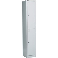 Rapidline Go Locker 2 Door 305W x 455D x 1830mmH Silver Grey