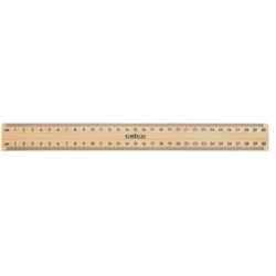 Celco Polished Metal Edge Wooden Ruler 30cm