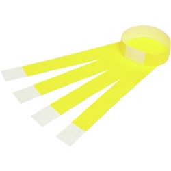 Rexel Wrist Bands With Serial Number Fluoro Yellow Pack Of 100